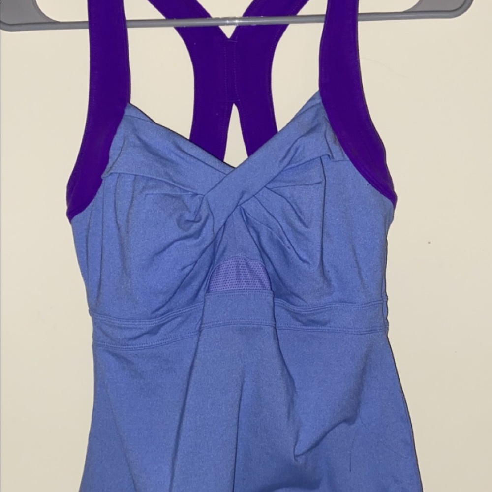 3/$20 - Athleta tank top shelf bra purple blue S